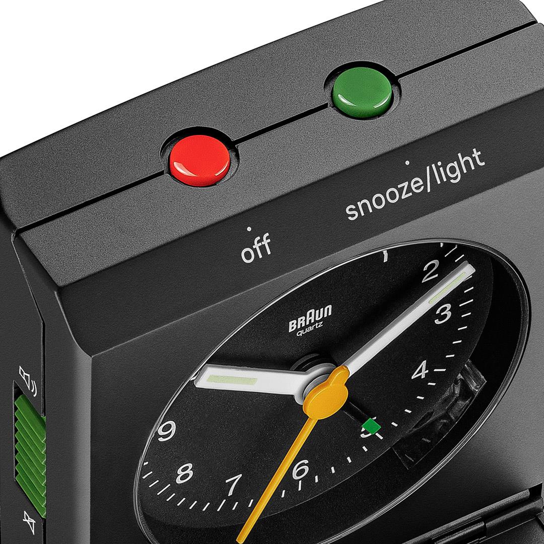 Braun Classic Compact Folding Travel Analogue Alarm Clock Black 8cm BC05B 5