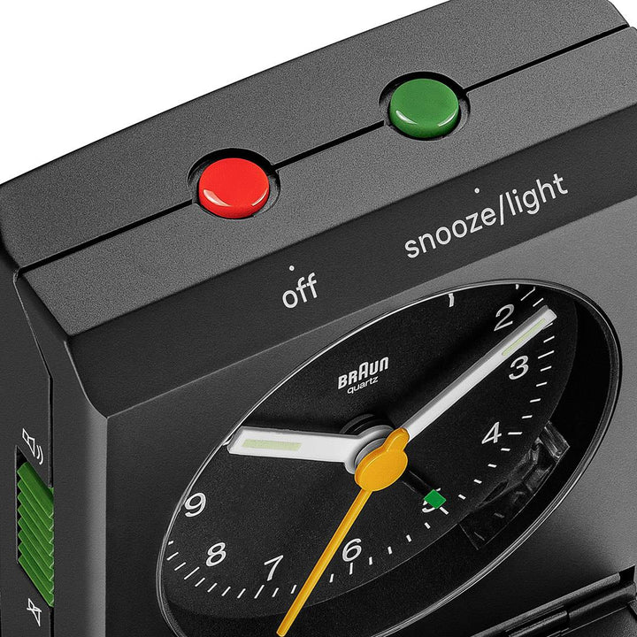 Braun Classic Compact Folding Travel Analogue Alarm Clock Black 8cm BC05B 5
