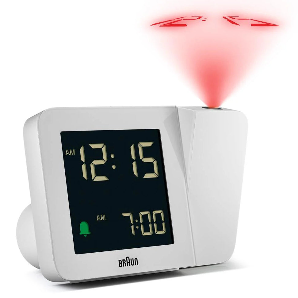 Braun Digital Projection Mains Powered Alarm Clock White 13cm BC15W 2