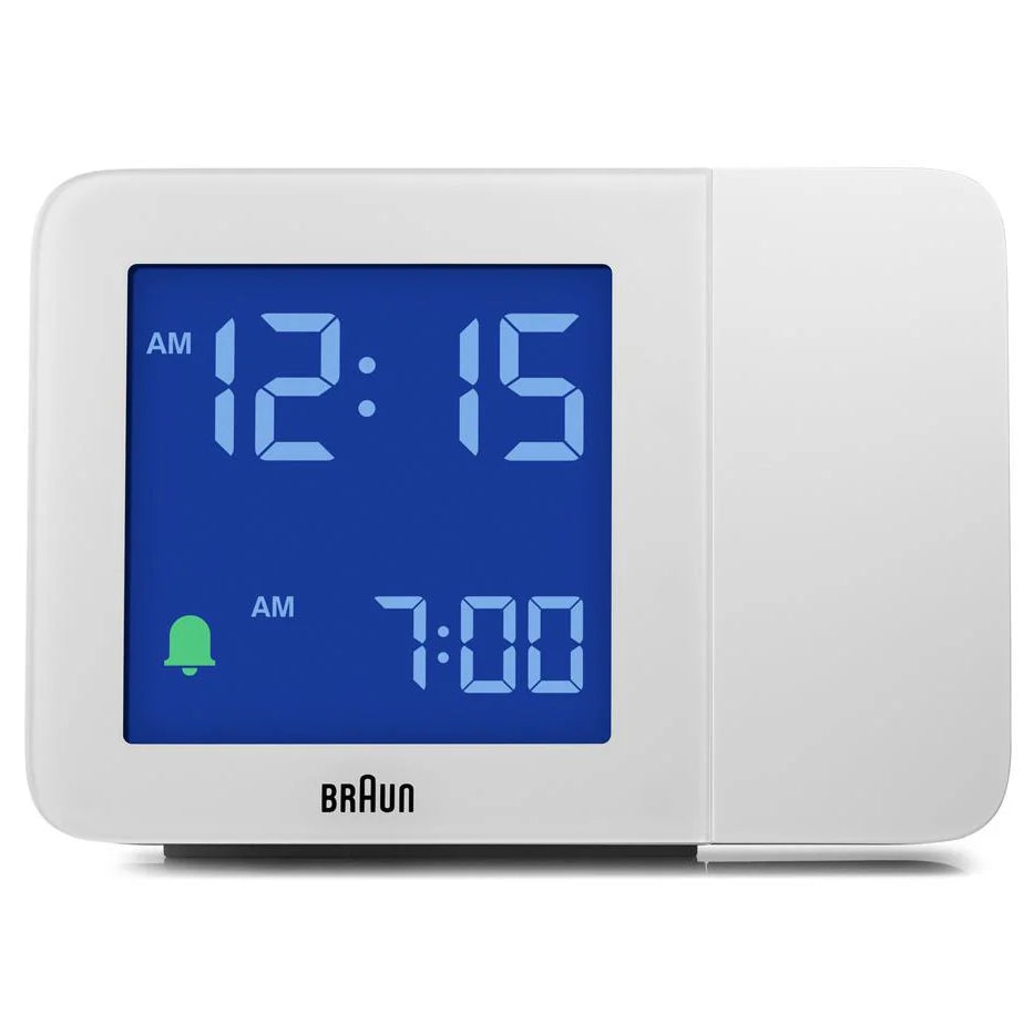 Braun Digital Projection Mains Powered Alarm Clock White 13cm BC15W 7