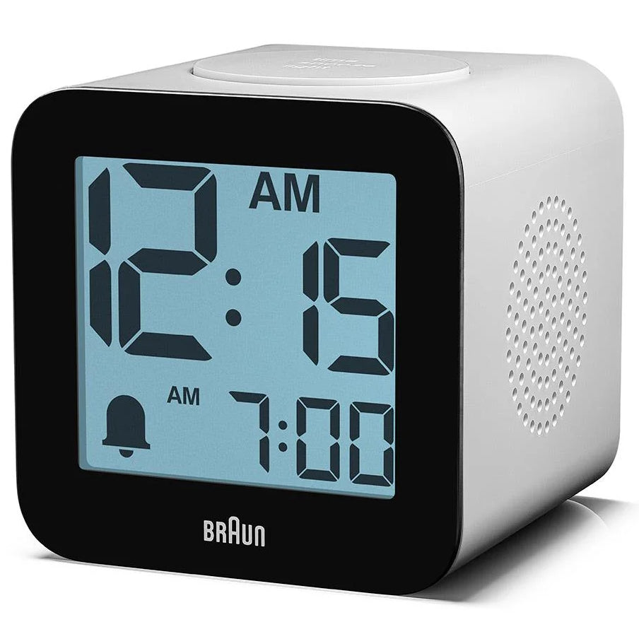 Braun Time Speaking Digital Alarm Clock White 8cm BC25WP 8