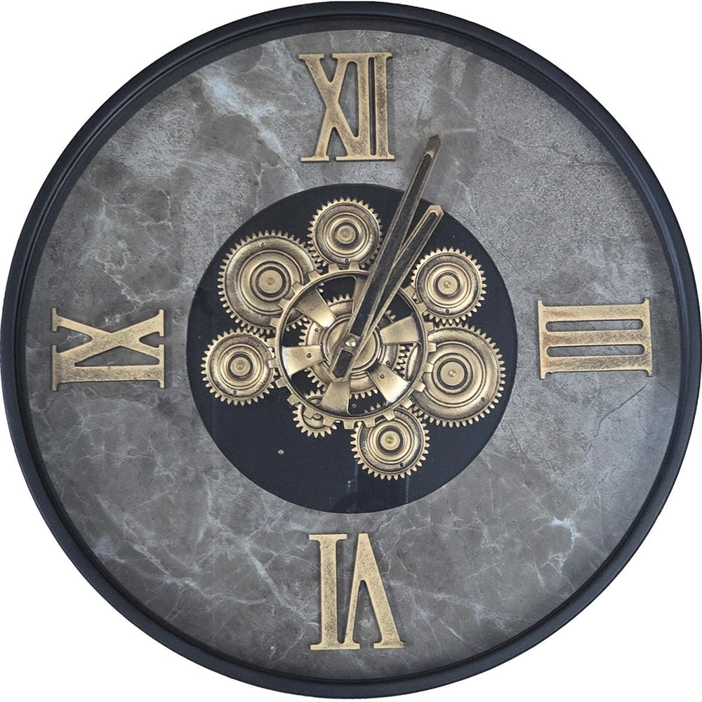 Chilli Decor 2 in 1 Lester Baroque Metal Moving Gears Side Table Floor Clock 58cm TQ-E75 2