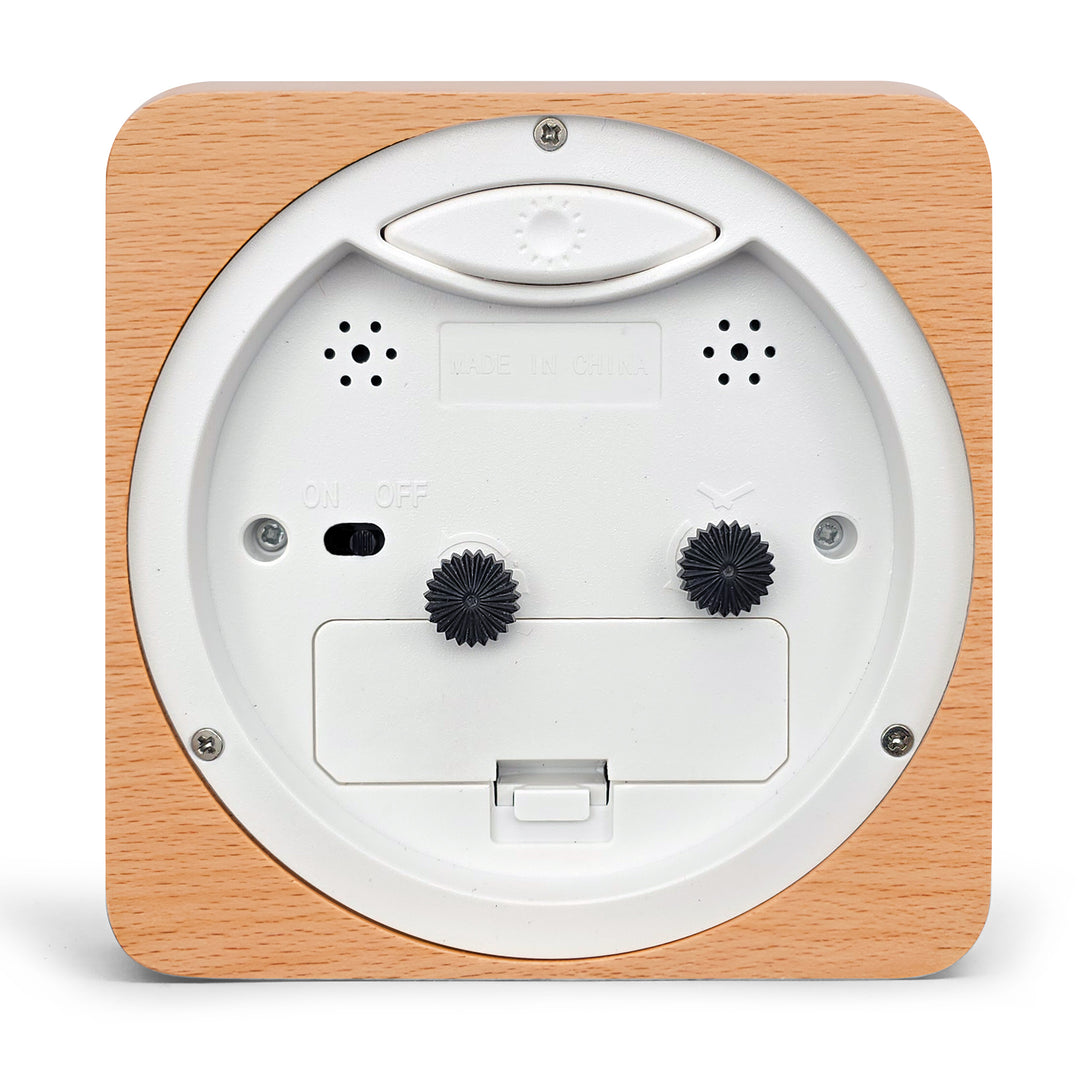 Clocksicle Silent Wood Alarm Clock Back