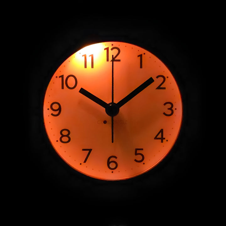 Clocksicle Silent Wood Alarm Clock Black 10cm CC-10-BLCK Backlight