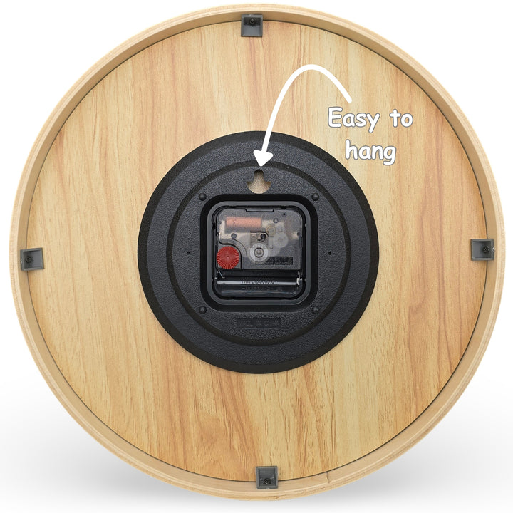 Clocksicle Silent Wood Wall Clock 30cm Back #size_31cm
