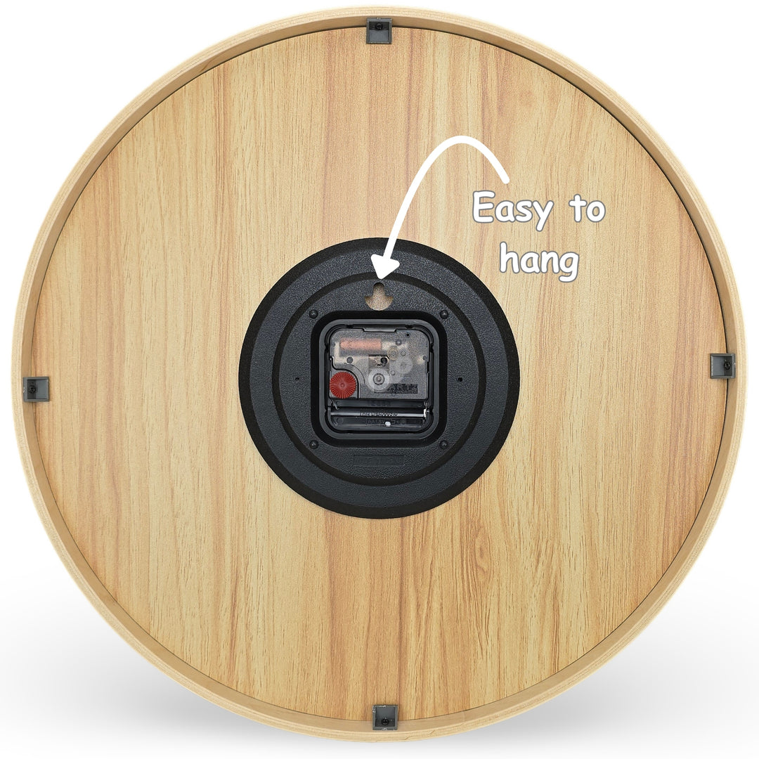 Clocksicle Silent Wood Wall Clock 40cm Back #size_40cm