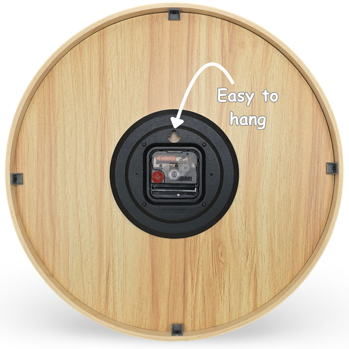 Clocksicle Silent Wood Wall Clock 40cm Back #size_40cm