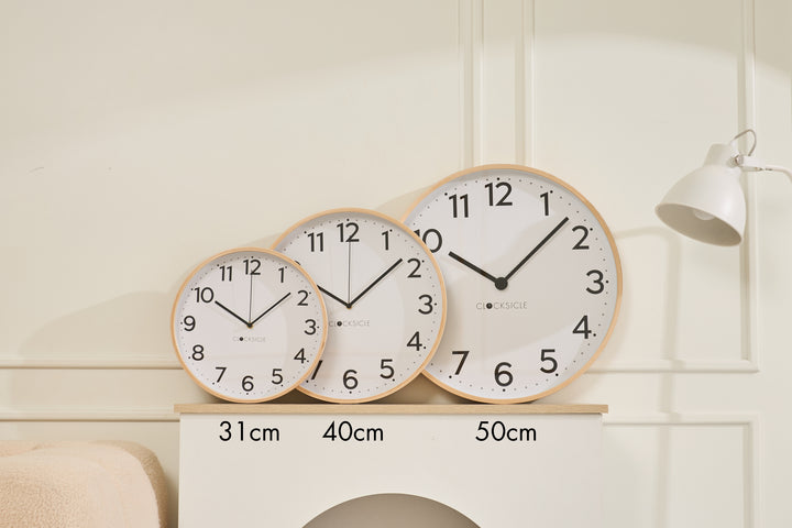 Clocksicle Silent Wood Wall Clock Black All Sizes Together