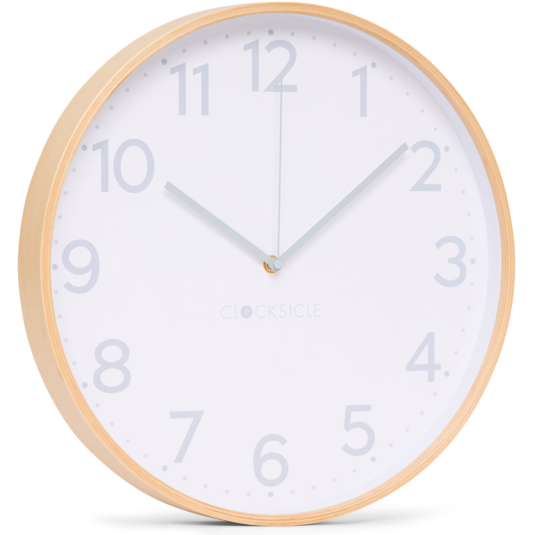 Clocksicle Silent Wood Wall Clock Grey 40cm CC-40-GREY Angle1