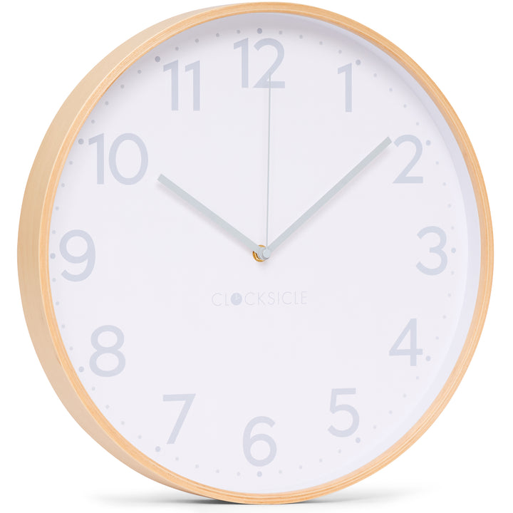 Clocksicle Silent Wood Wall Clock Grey 40cm CC-40-GREY Angle1