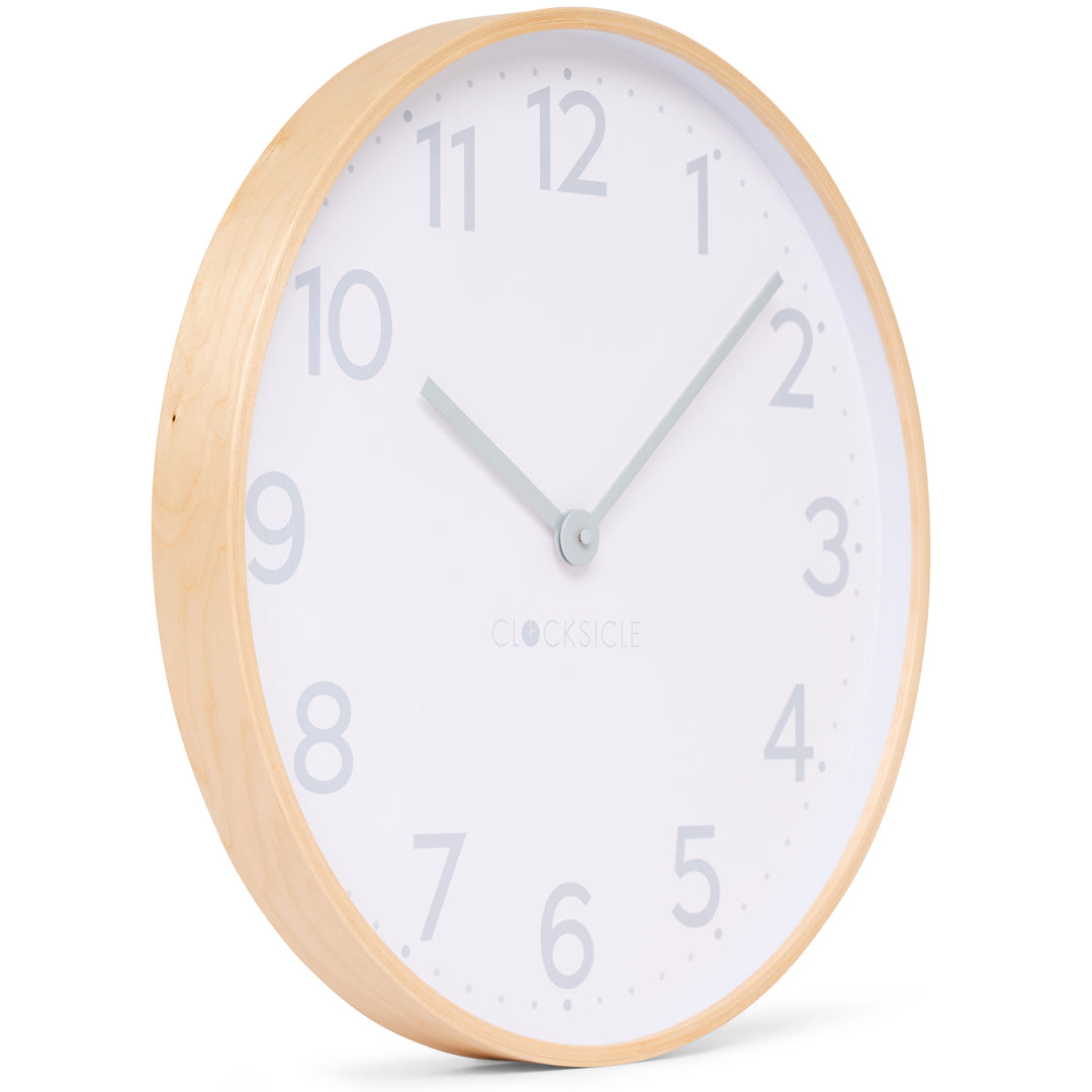 Clocksicle Silent Wood Wall Clock Grey 50cm CC-50-GREY Angle2
