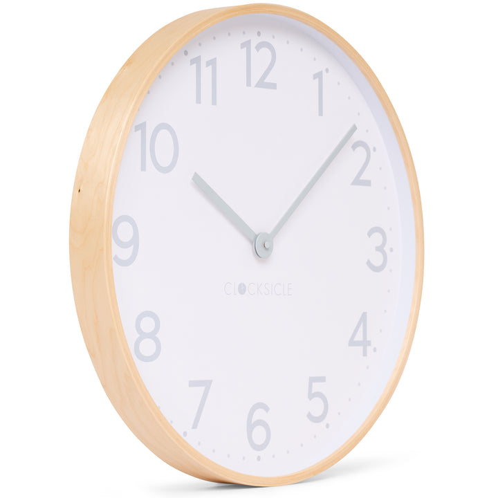 Clocksicle Silent Wood Wall Clock Grey 50cm CC-50-GREY Angle2