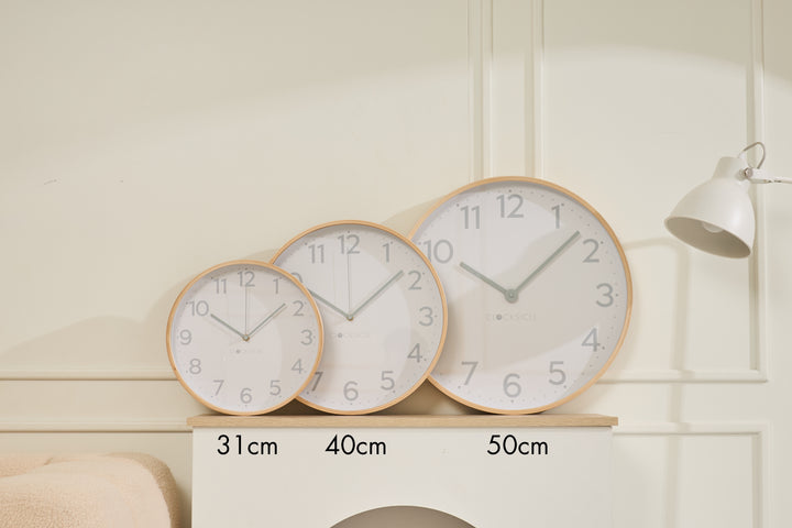 Clocksicle Silent Wood Wall Clock Grey All Sizes Together