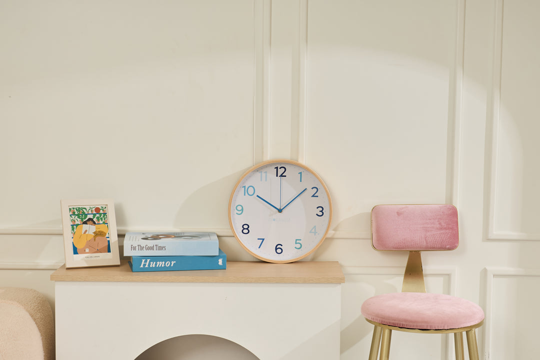 Clocksicle Silent Wood Wall Clock Multi Blue 31cm CC-30-MBLU 5