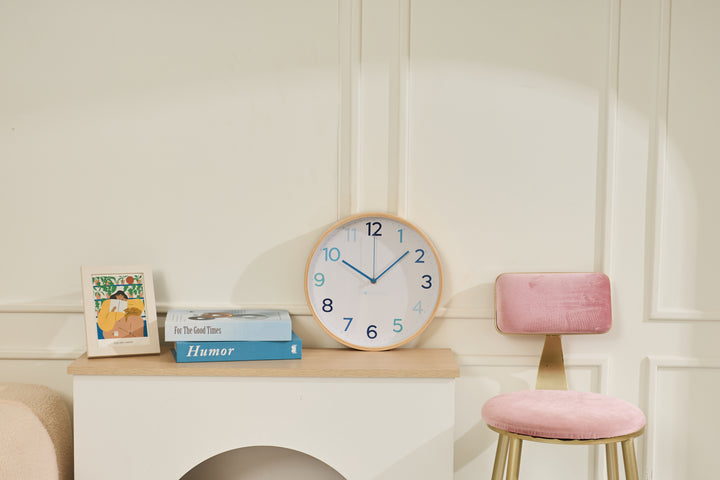 Clocksicle Silent Wood Wall Clock Multi Blue 31cm CC-30-MBLU 5