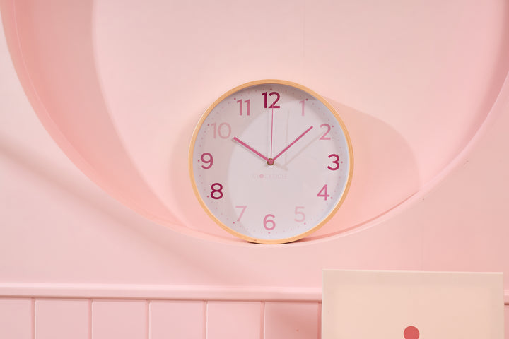 Clocksicle Silent Wood Wall Clock Multi Pink 31cm CC-30-MPIN 7 #size_31cm