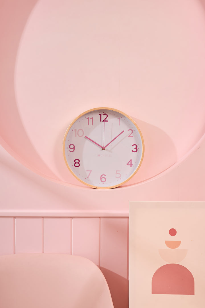 Clocksicle Silent Wood Wall Clock Multi Pink 31cm CC-30-MPIN 8 #size_31cm