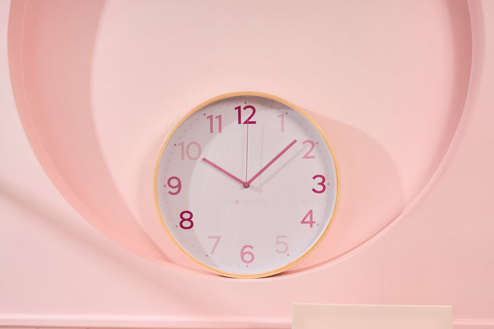 Clocksicle Silent Wood Wall Clock Multi Pink 40cm CC-40-MPIN 7 #size_40cm