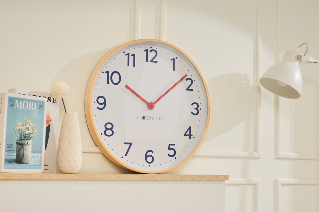 Clocksicle Silent Wood Wall Clock Navy 50cm CC-50-NAVY 5