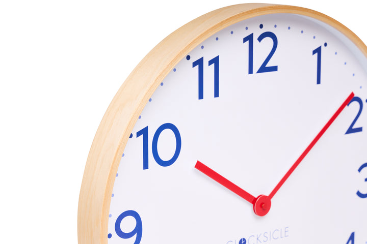 Clocksicle Silent Wood Wall Clock Navy 50cm CC-50-NAVY Zoom