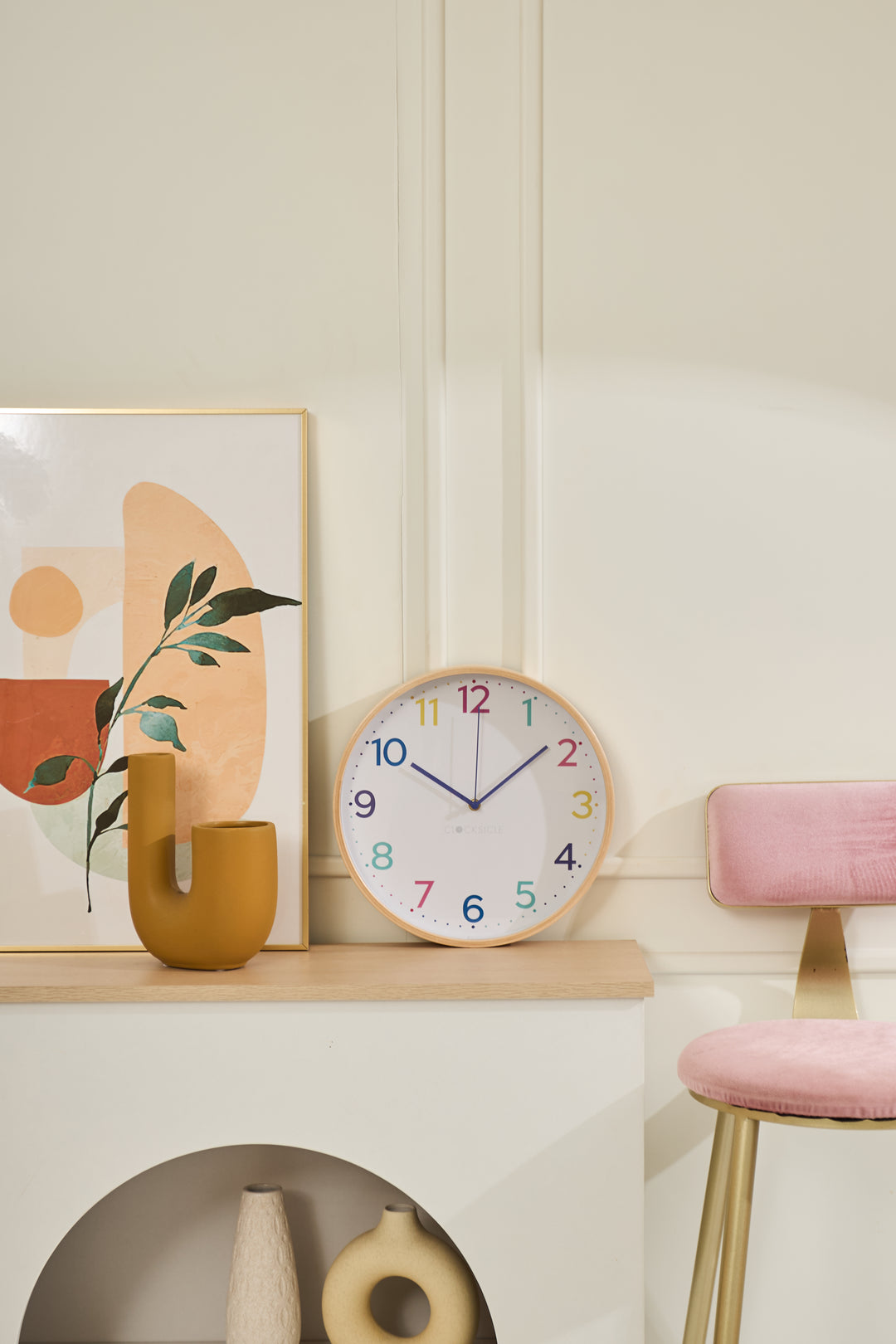 Clocksicle Silent Wood Wall Clock Neon Rainbow 31cm CC-30-NERA 4