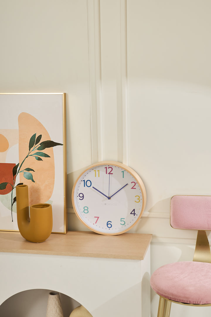 Clocksicle Silent Wood Wall Clock Neon Rainbow 31cm CC-30-NERA 5