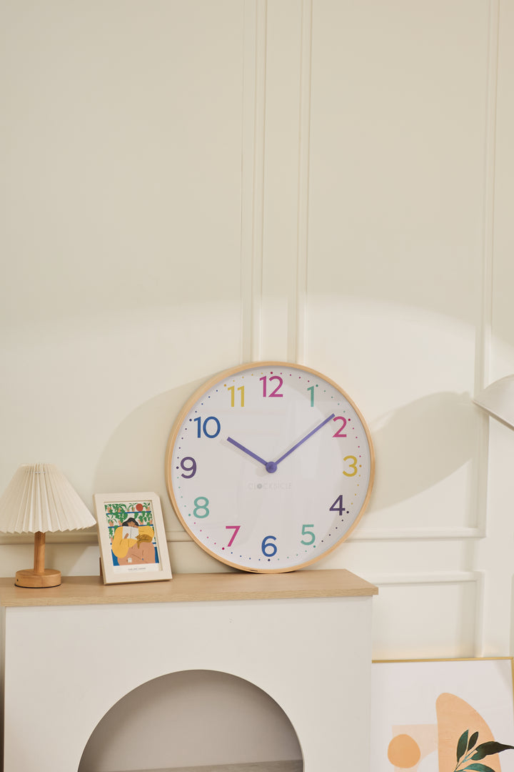 Clocksicle Silent Wood Wall Clock Neon Rainbow 50cm CC-50-NERA 4