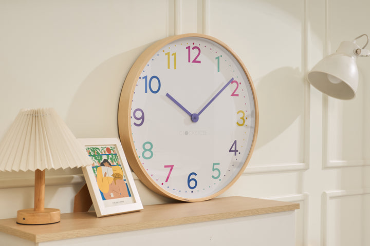 Clocksicle Silent Wood Wall Clock Neon Rainbow 50cm CC-50-NERA 6