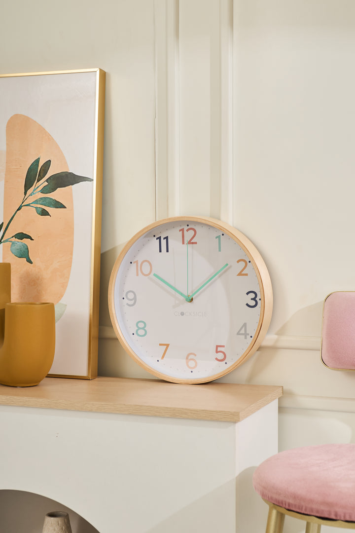 Clocksicle Silent Wood Wall Clock Rainbow 31cm CC-30-RAIN 5