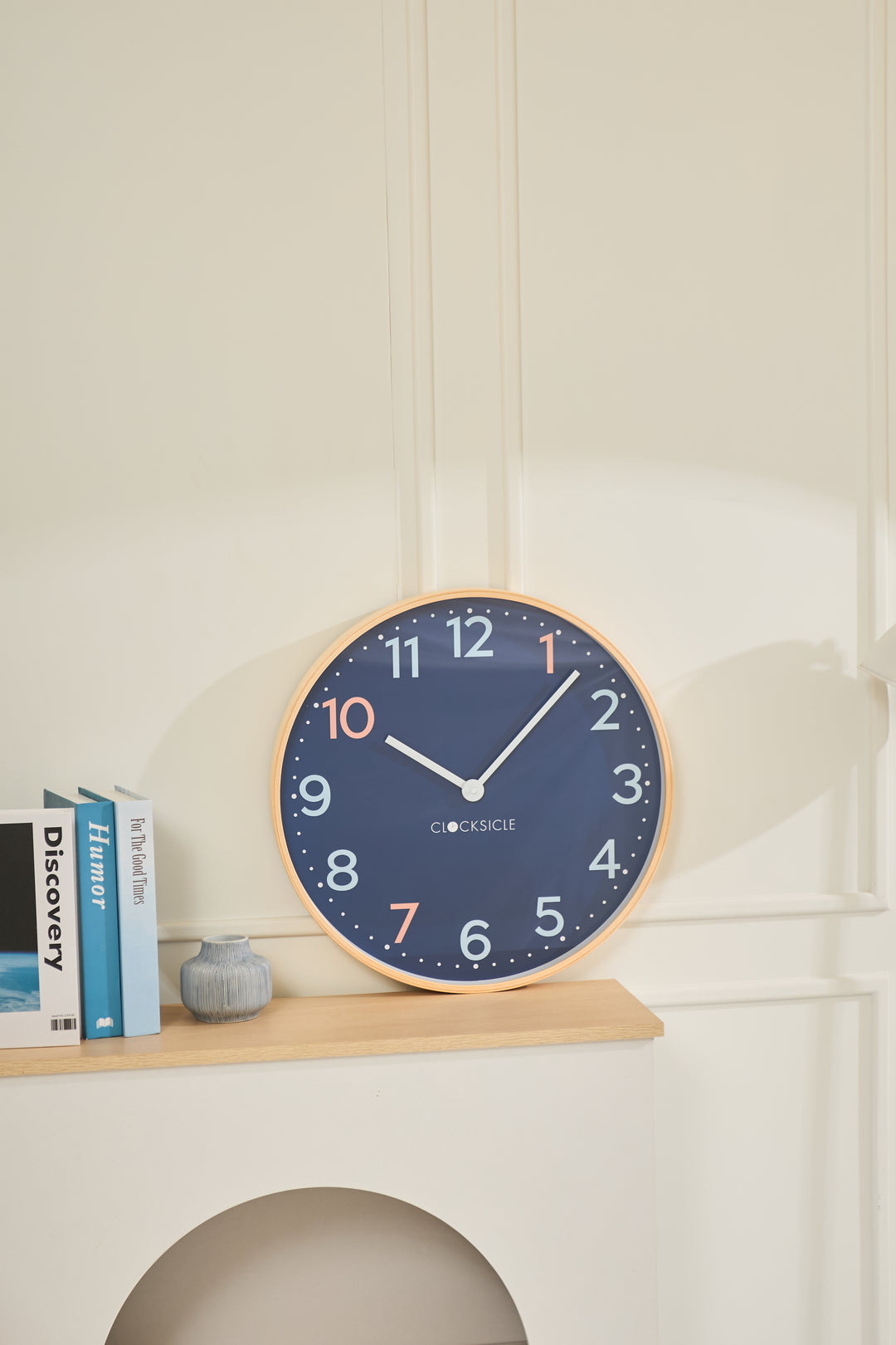 Clocksicle Silent Wood Wall Clock Sailor Blue 50cm CC-50-SAIL 4 #size_50cm