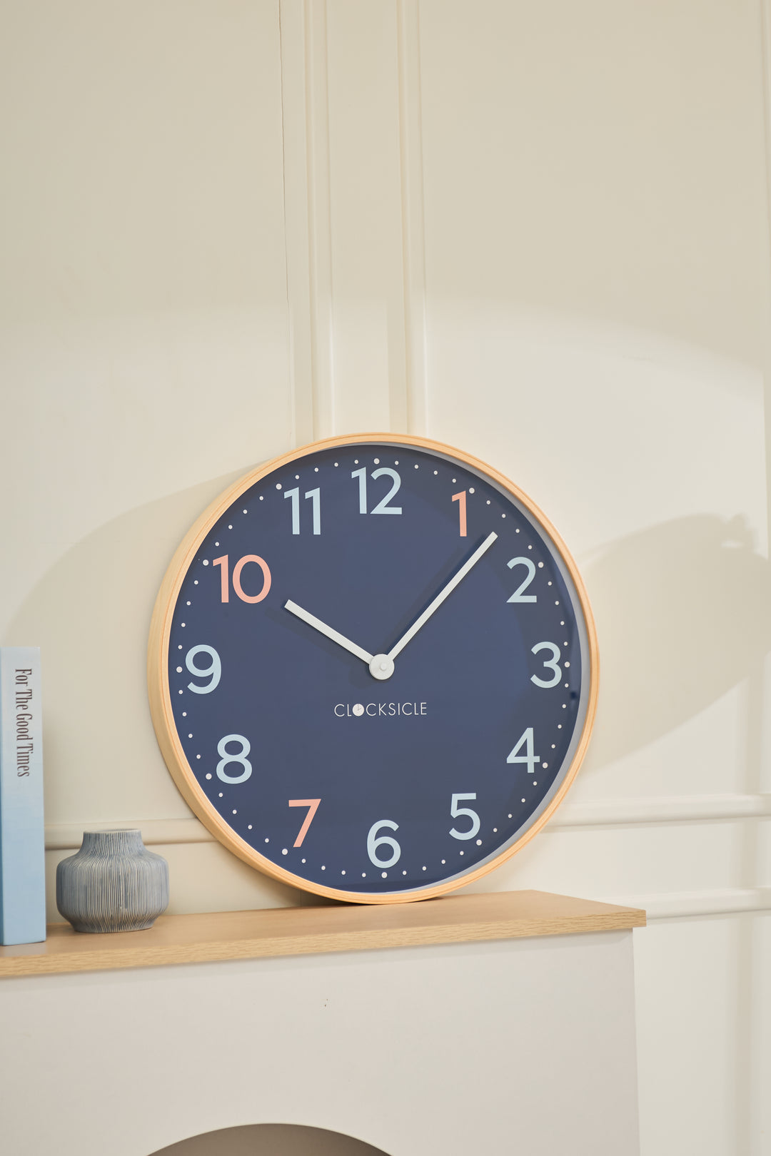Clocksicle Silent Wood Wall Clock Sailor Blue 50cm CC-50-SAIL 5 #size_50cm
