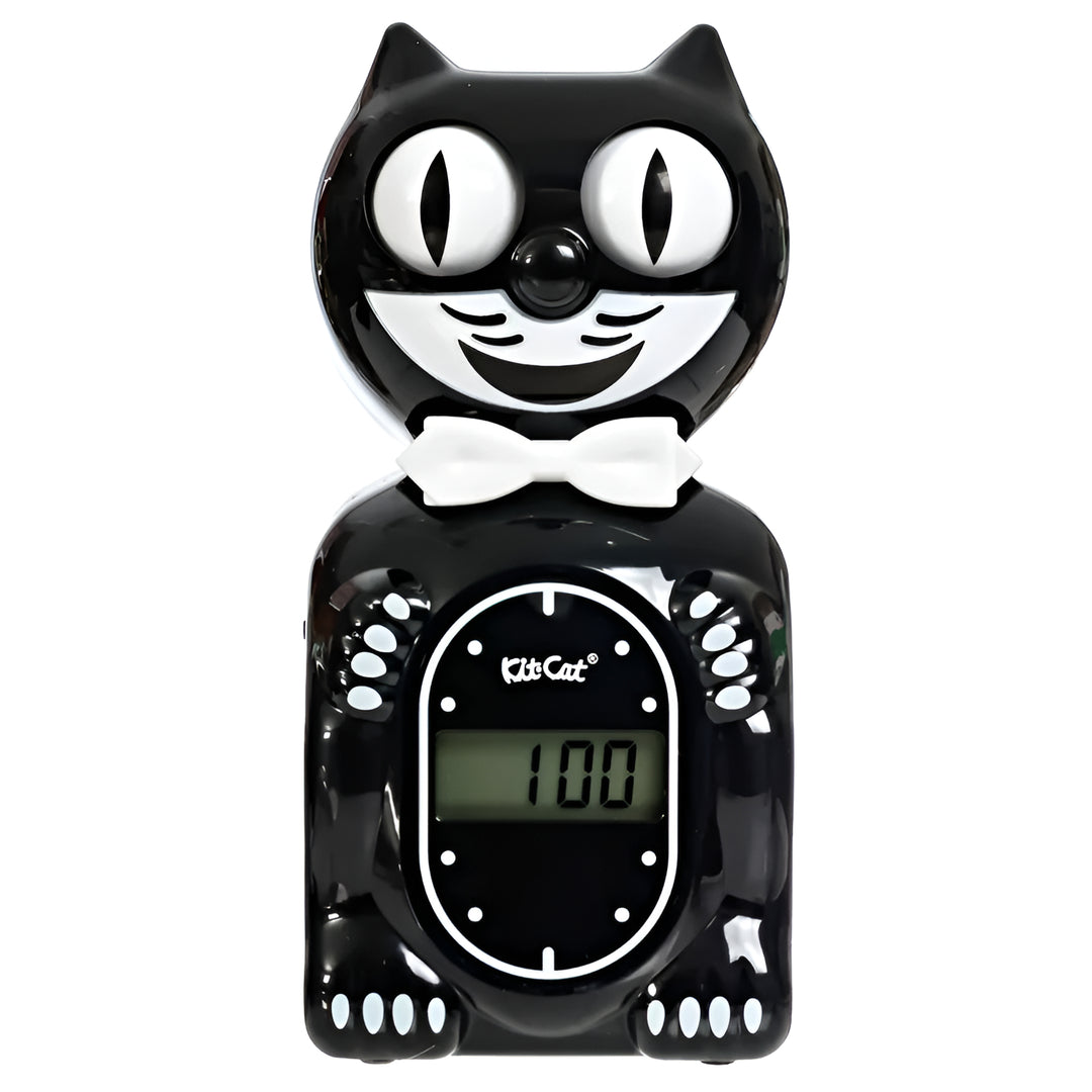 Kit Cat Klocks Solar Digital Alarm Clock Black 15cm OPSC-1 2