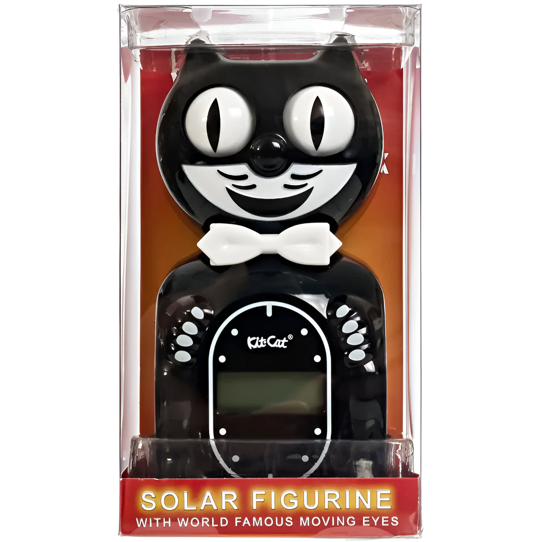 Kit Cat Klocks Solar Digital Alarm Clock Black 15cm OPSC-1 5