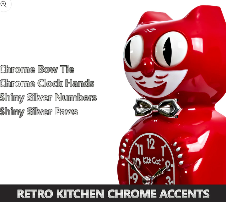 Kit Cat Klocks Retro Red Gentleman Wall Clock 40cm OPBC-58-RK 5