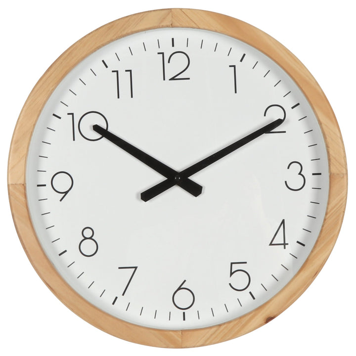 Koda Living Maple Dawn Classic Thick Natural Solid Wood Frame Wall Clock 40cm KC5502 1