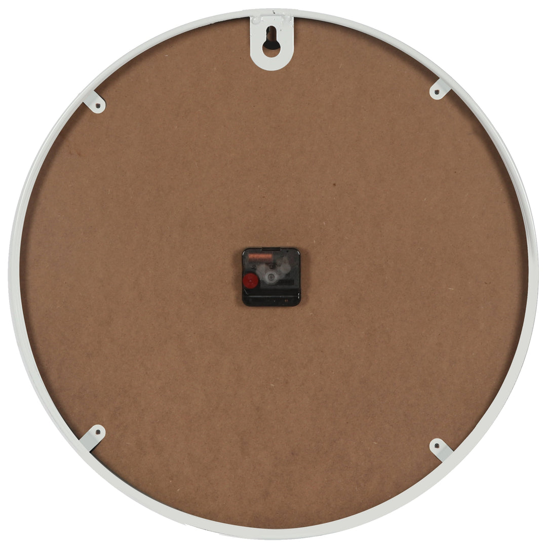 Koda Living Selene Minimalist White Marble Effect Metal Wall Clock 50cm KC5507 4