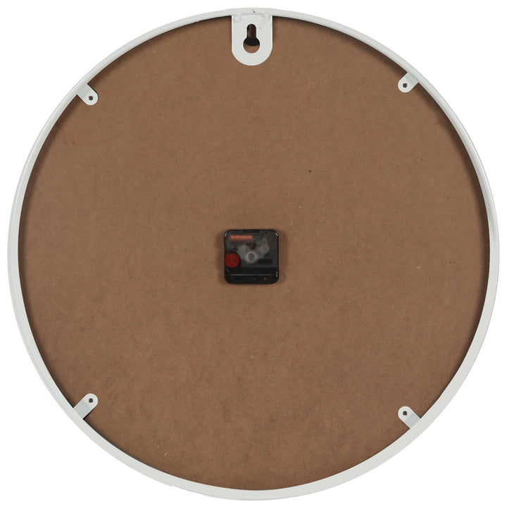 Koda Living Selene Minimalist White Marble Effect Metal Wall Clock 50cm KC5507 4