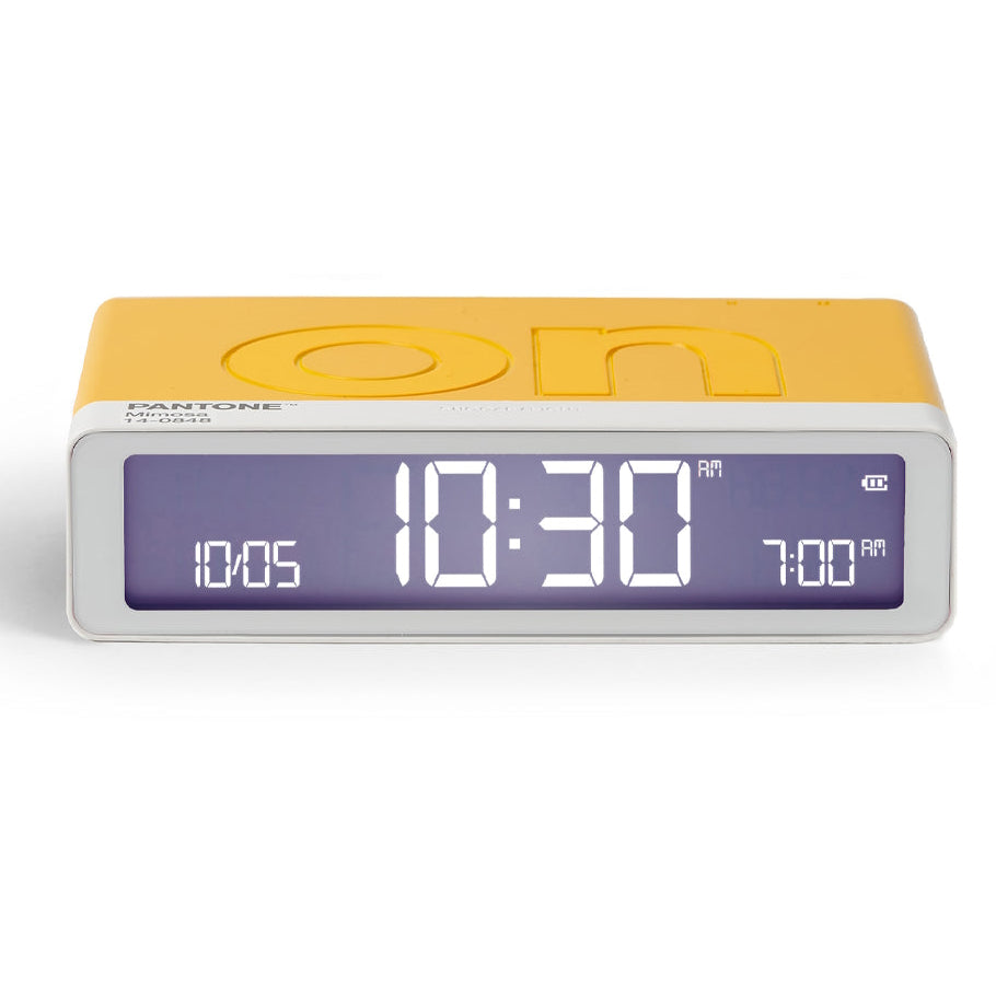 Lexon Flip Classic Reversible LCD Alarm Clock Pantone Yellow 10cm LD-LR157PT-Y 1