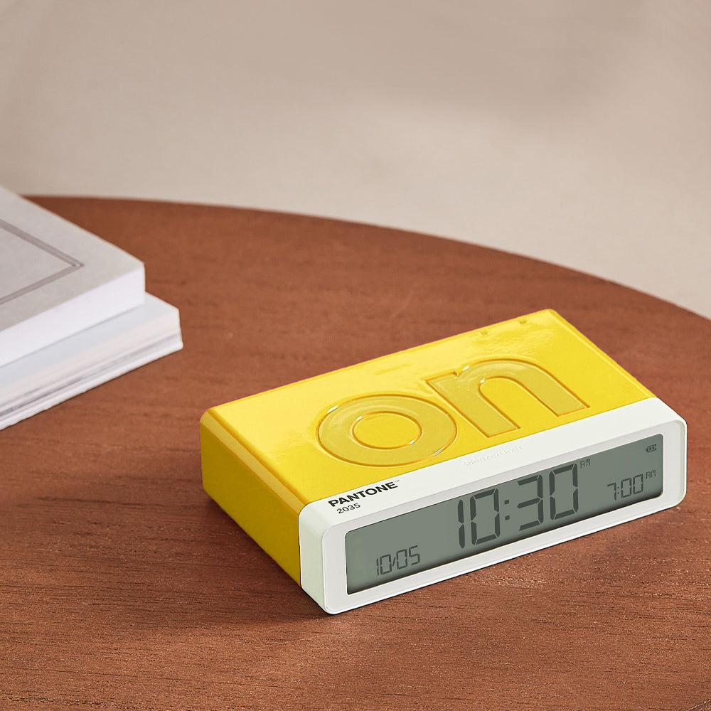 Lexon Flip Classic Reversible LCD Alarm Clock Pantone Yellow 10cm LD-LR157PT-Y 4
