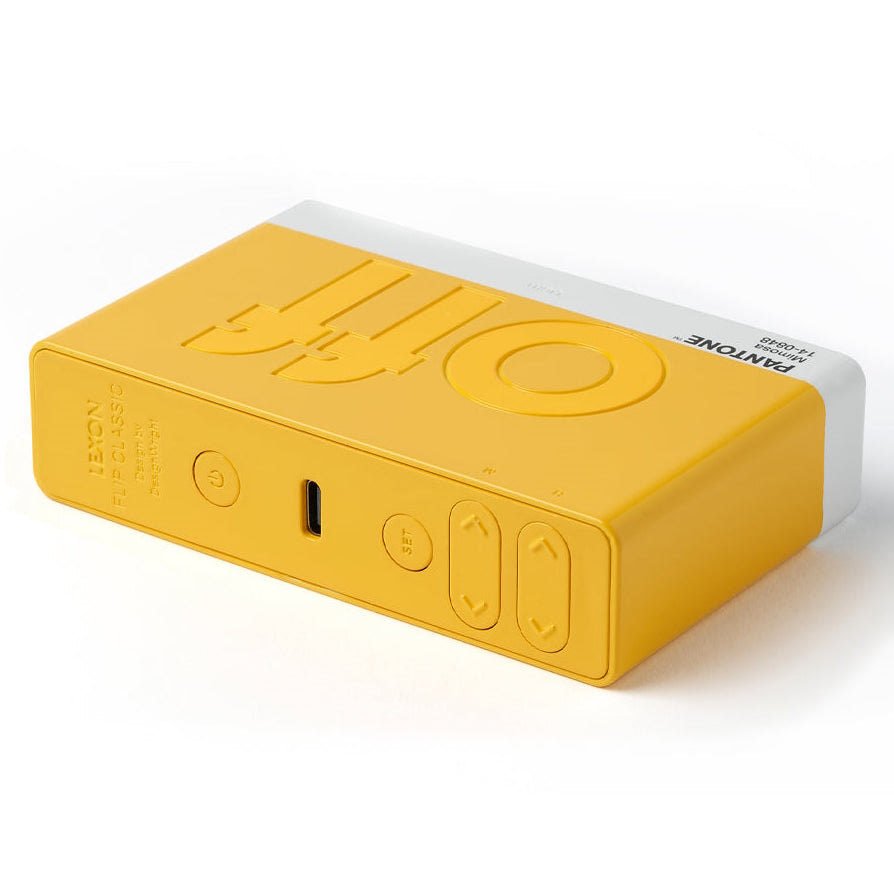 Lexon Flip Classic Reversible LCD Alarm Clock Pantone Yellow 10cm LD-LR157PT-Y 5