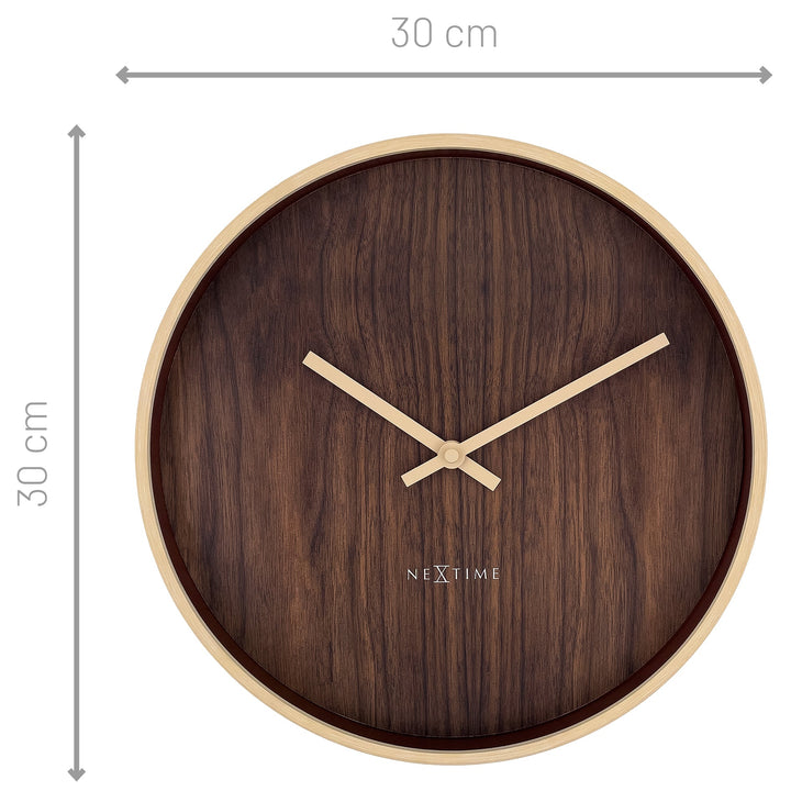 NeXtime Oslo Wall Clock Dark Brown 30cm 573329BR 4
