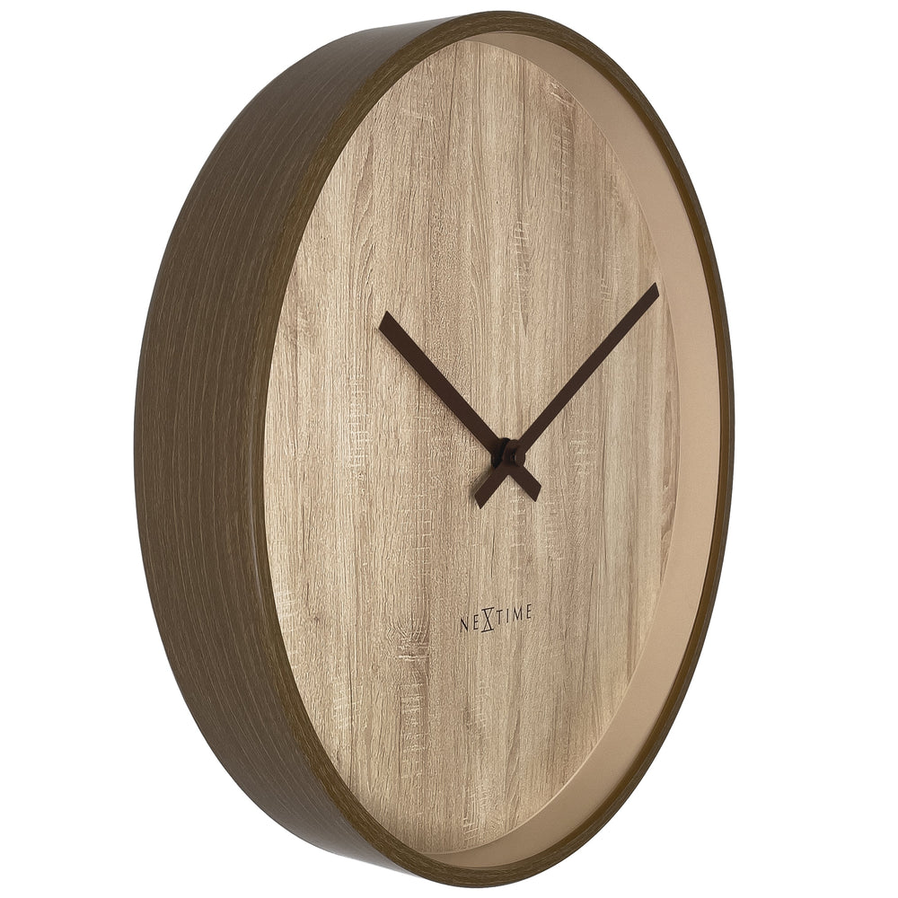 NeXtime Oslo Wall Clock Light Brown 30cm 573329 2