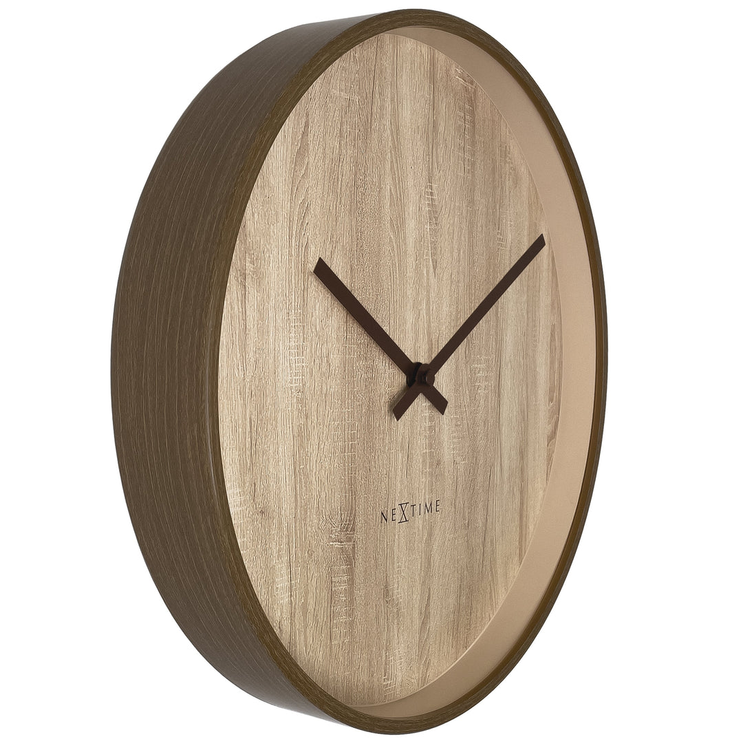 NeXtime Oslo Wall Clock Light Brown 30cm 573329 2