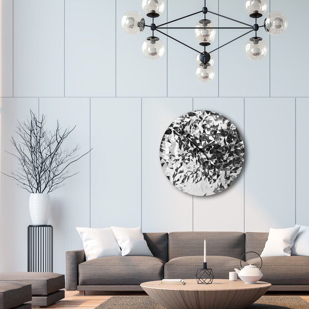 NeXtime Stainless Steel Fragment Wall Clock Chrome 80cm 573331 7