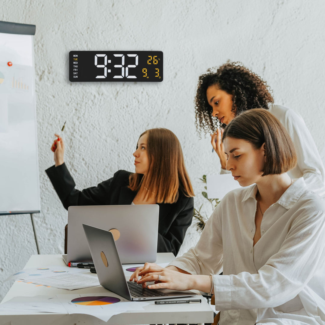 NeXtime Super Digi USB Powered Digital Wall Desk Clock Black 39cm 573322 10