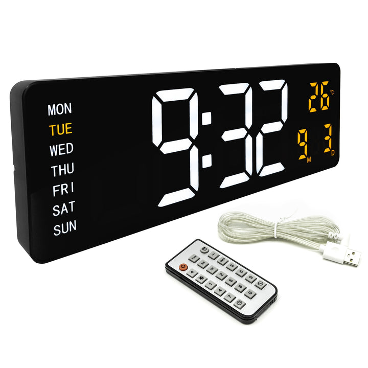 NeXtime Super Digi USB Powered Digital Wall Desk Clock Black 39cm 573322 2