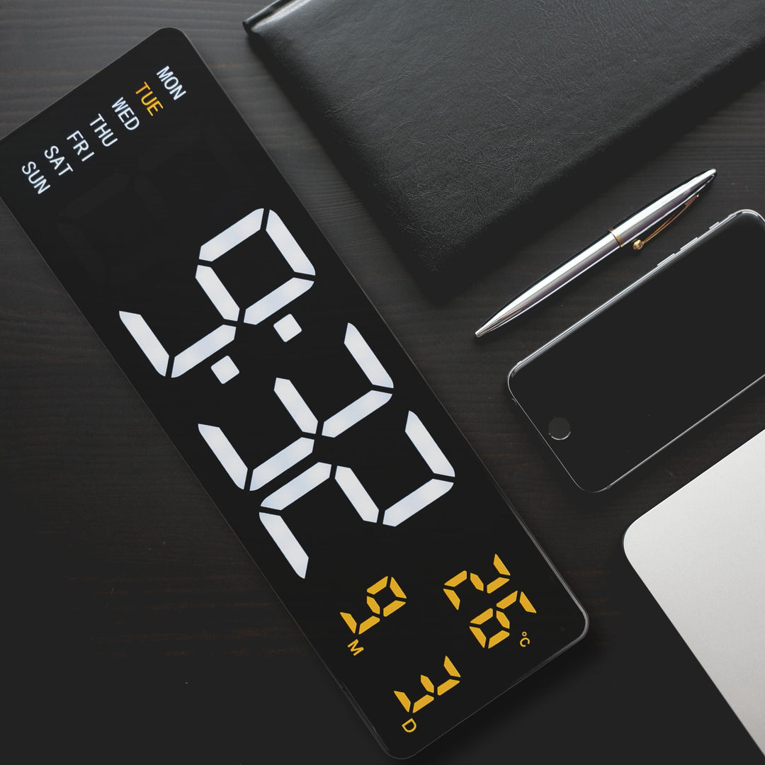 NeXtime Super Digi USB Powered Digital Wall Desk Clock Black 39cm 573322 9