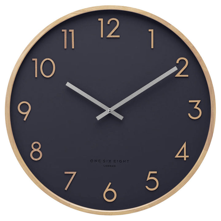 One Six Eight London Scarlett Wooden Wall Clock Navy 35cm 23212 1