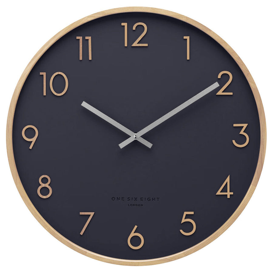 One Six Eight London Scarlett Wooden Wall Clock Navy 35cm 23212 1