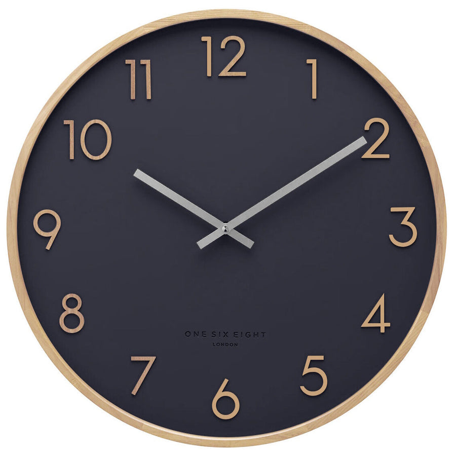 One Six Eight London Scarlett Wooden Wall Clock Navy 50cm 23213 1